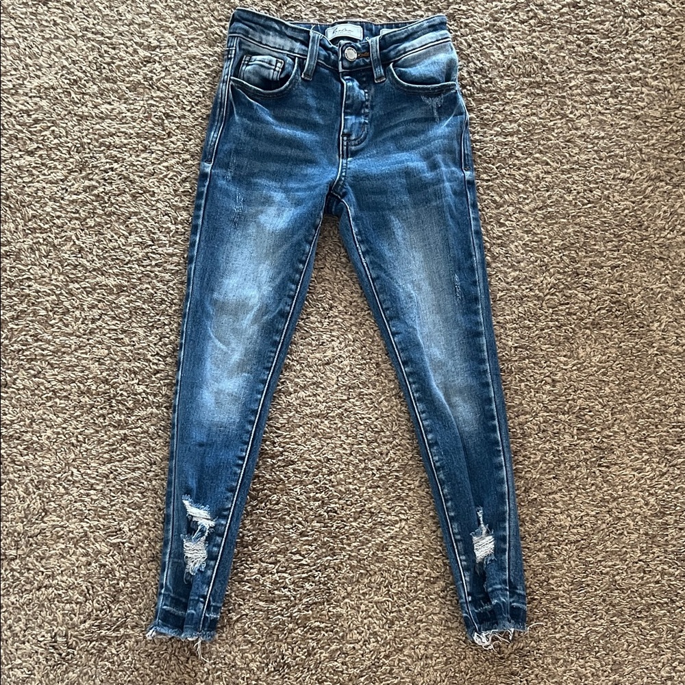 Kancan distressed girls youth high rise skinny jeans